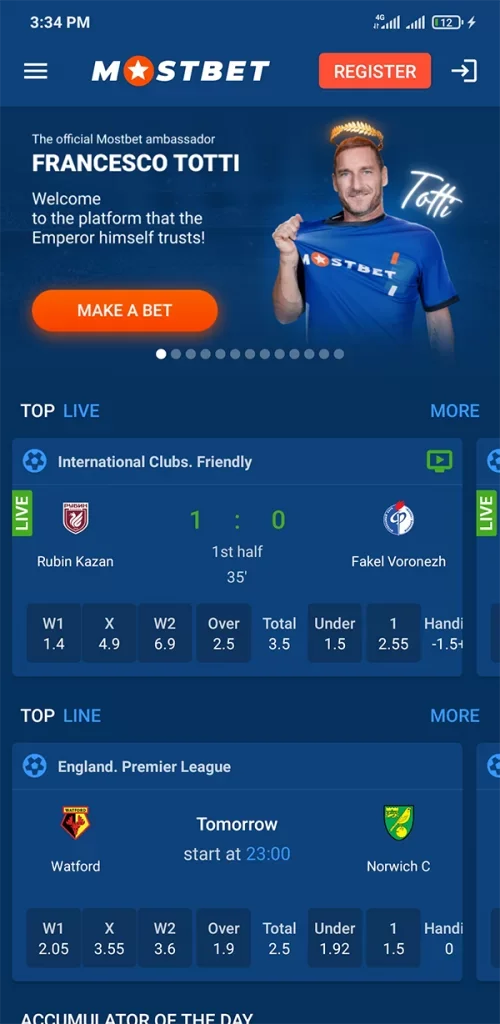 Mobile screenshots of the Mostbet